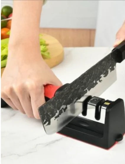 Afiador de facas em aço inoxidável com 3 afiadores 21,5x5,8X5,1 CM